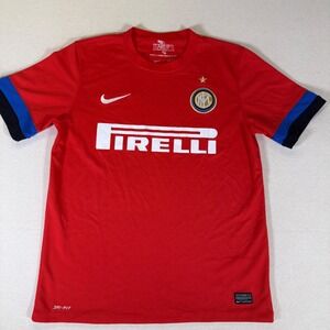 Inter Milan Jersey 2012-13 Pirelli Away Red Nike Medium Soccer Futbol Official